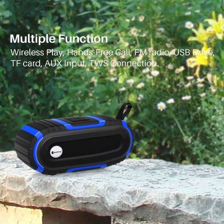 New Rixing NR5016 Wireless Portable Bluetooth Speaker Stereo Sound 10W System Music Subwoofer Column, Support TF Card, FM(Blue) - free shipping - PMC Jewellery - Order now!