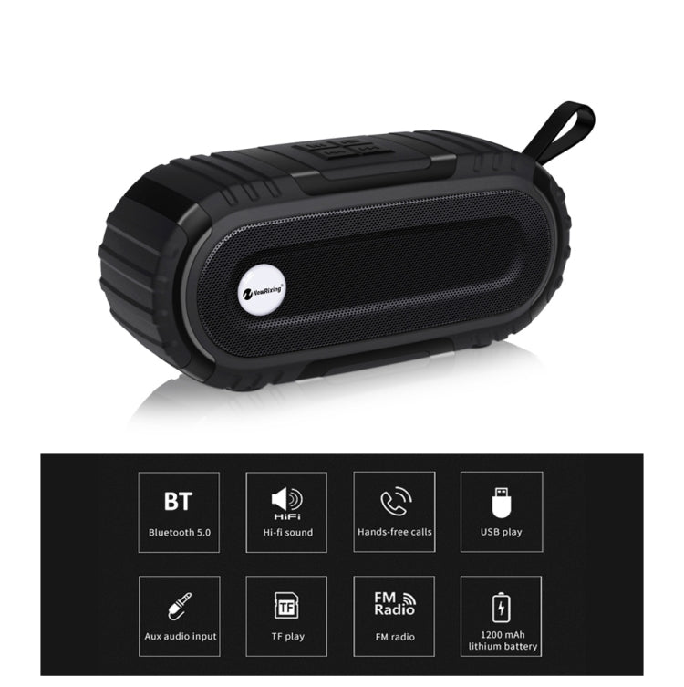 New Rixing NR5016 Wireless Portable Bluetooth Speaker Stereo Sound 10W System Music Subwoofer Column, Support TF Card, FM(Blue) - free shipping - PMC Jewellery - Order now!