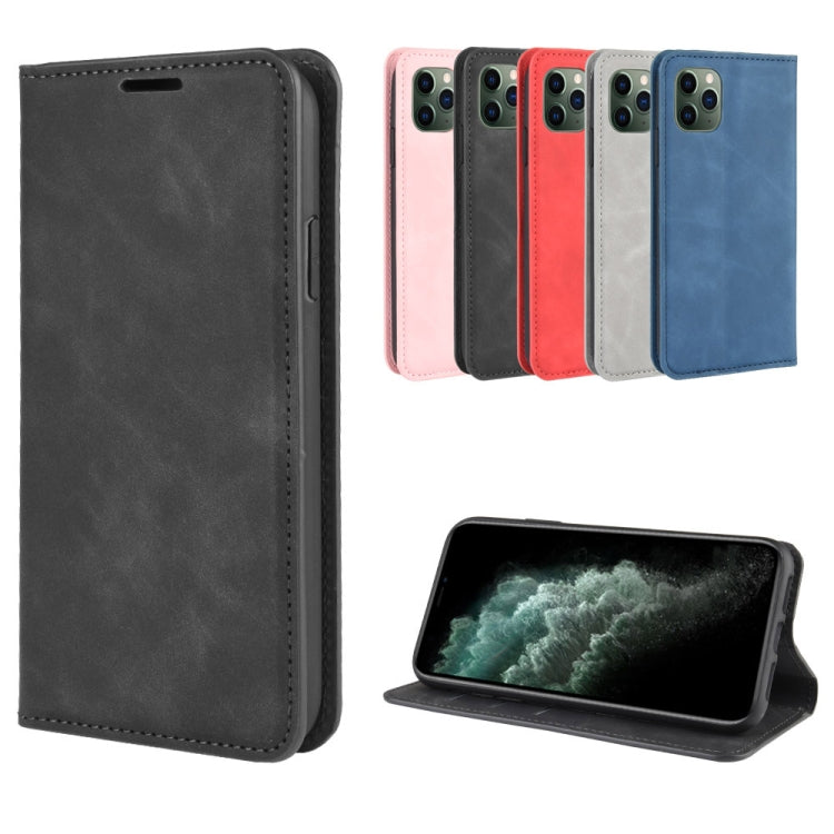 For OnePlus 7T Retro-skin Business Magnetic Suction Leather Case with Purse-Bracket-Chuck(Dark Blue) - OnePlus Cases by PMC TechLife | Online Shopping South Africa | PMC TechLife | Buy Now Pay Later Mobicred