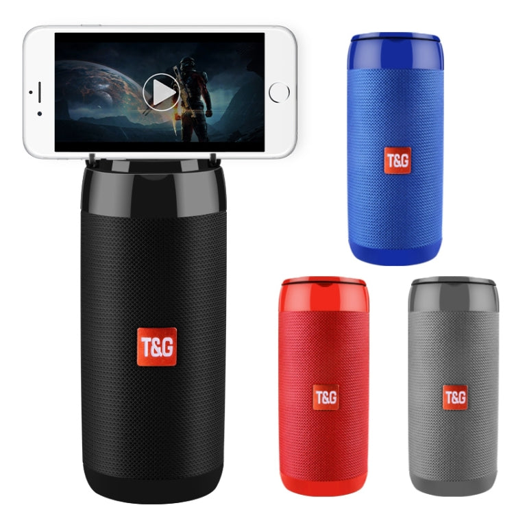 T&G TG113C Column Portable Bluetooth Mini Speaker FM Radio Waterproof Subwoofer Phone Holder Wireless Loundpeakers(Blue) - free shipping - PMC Jewellery - Order now!