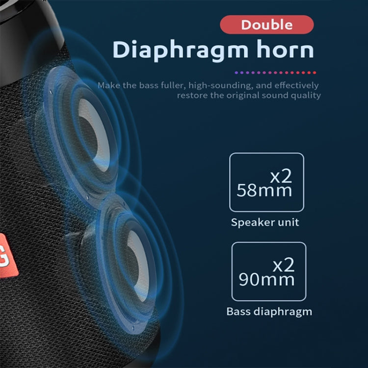 T&G TG113C Column Portable Bluetooth Mini Speaker FM Radio Waterproof Subwoofer Phone Holder Wireless Loundpeakers(Red) - free shipping - PMC Jewellery - Order now!