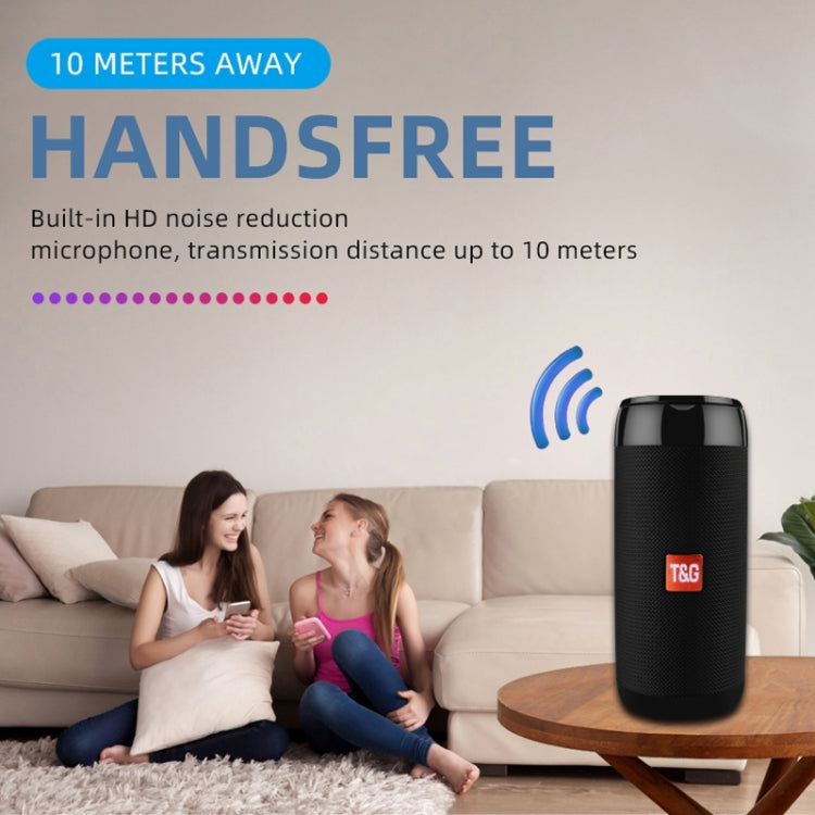 T&G TG113C Column Portable Bluetooth Mini Speaker FM Radio Waterproof Subwoofer Phone Holder Wireless Loundpeakers(Orange+Blue) - free shipping - PMC Jewellery - Order now!