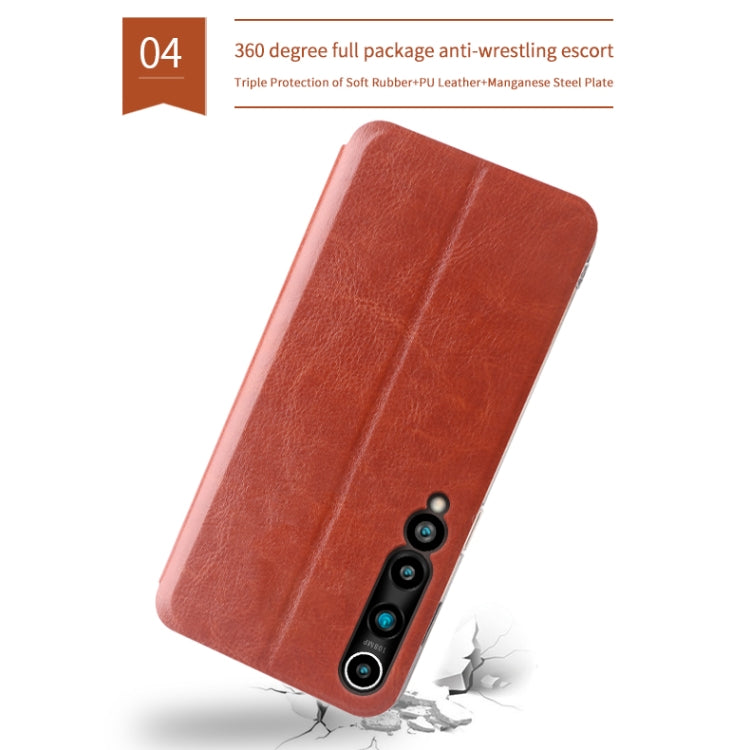 For Xiaomi Mi 10 Pro MOFI Rui Series Classical Leather Embedded Steel Plate All-inclusive Horizontal Flip PU Leather Case(Blue) - Xiaomi Cases by MOFI | Online Shopping South Africa | PMC TechLife