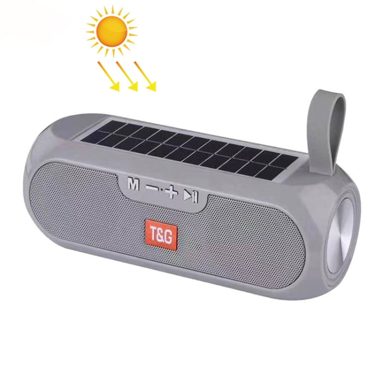T&G TG182 Portable Column Wireless Stereo Music Box Solar Power waterproof USB AUX FM radio super bass(Grey) - free shipping - PMC Jewellery - Order now!