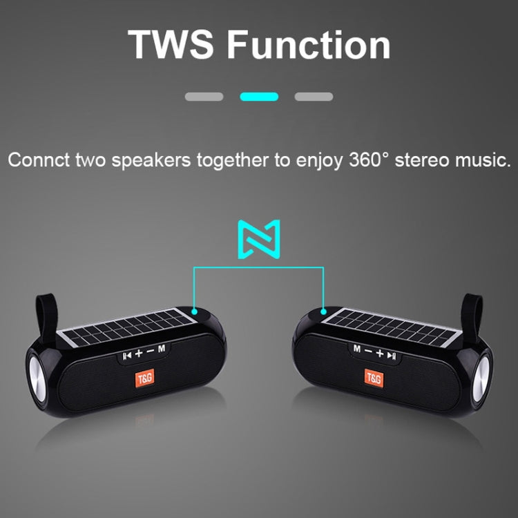 T&G TG182 Portable Column Wireless Stereo Music Box Solar Power waterproof USB AUX FM radio super bass(Grey) - free shipping - PMC Jewellery - Order now!