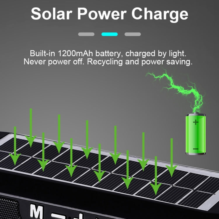 T&G TG182 Portable Column Wireless Stereo Music Box Solar Power waterproof USB AUX FM radio super bass(Grey) - free shipping - PMC Jewellery - Order now!