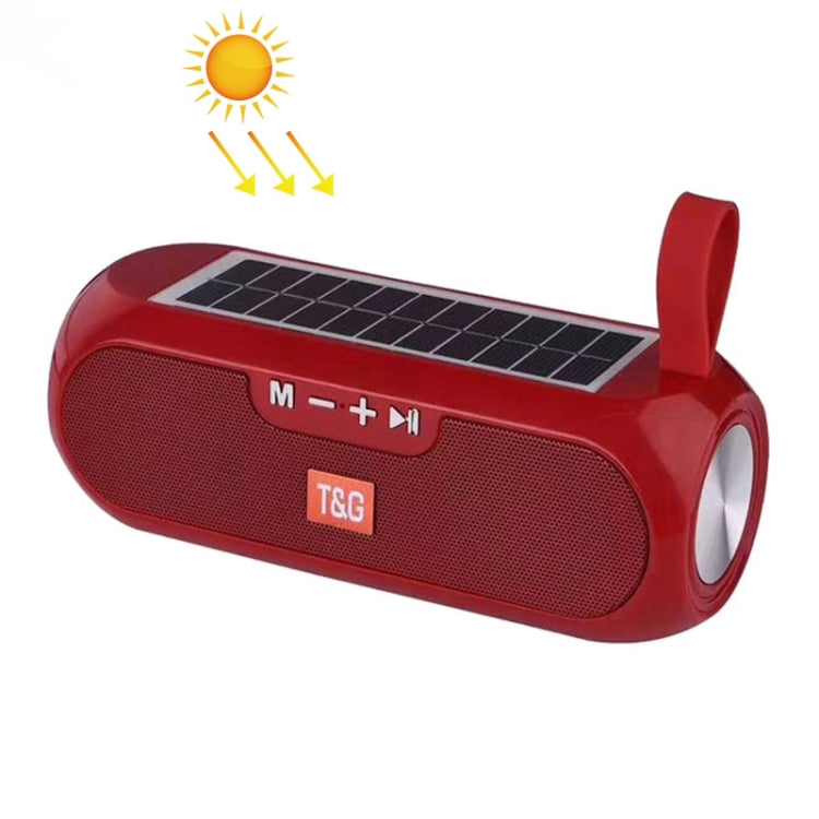 T&G TG182 Portable Column Wireless Stereo Music Box Solar Power waterproof USB AUX FM radio super bass(Red) - free shipping - PMC Jewellery - Order now!