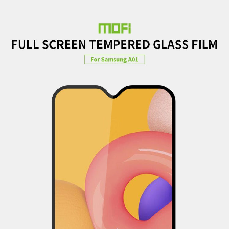 For Galaxy A01 MOFI 9H 2.5D Full Screen Tempered Glass Film(Black) - Galaxy Tempered Glass by MOFI | Online Shopping South Africa | PMC TechLife | Buy Now Pay Later Mobicred