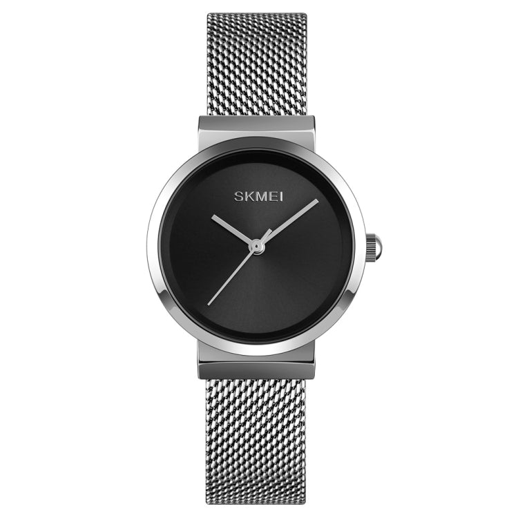 Skmei 1595 Fashion Elegant Scale Free Steel Mesh Belt Women's Watch Waterproof Business Student Quartz Watch Female(Silver) - free shipping - PMC TechLife - Order now!