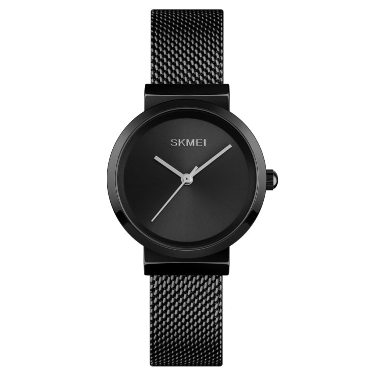 Skmei 1595 Fashion Elegant Scale Free Steel Mesh Belt Women's Watch Waterproof Business Student Quartz Watch Female(Black) - free shipping - PMC TechLife - Order now!