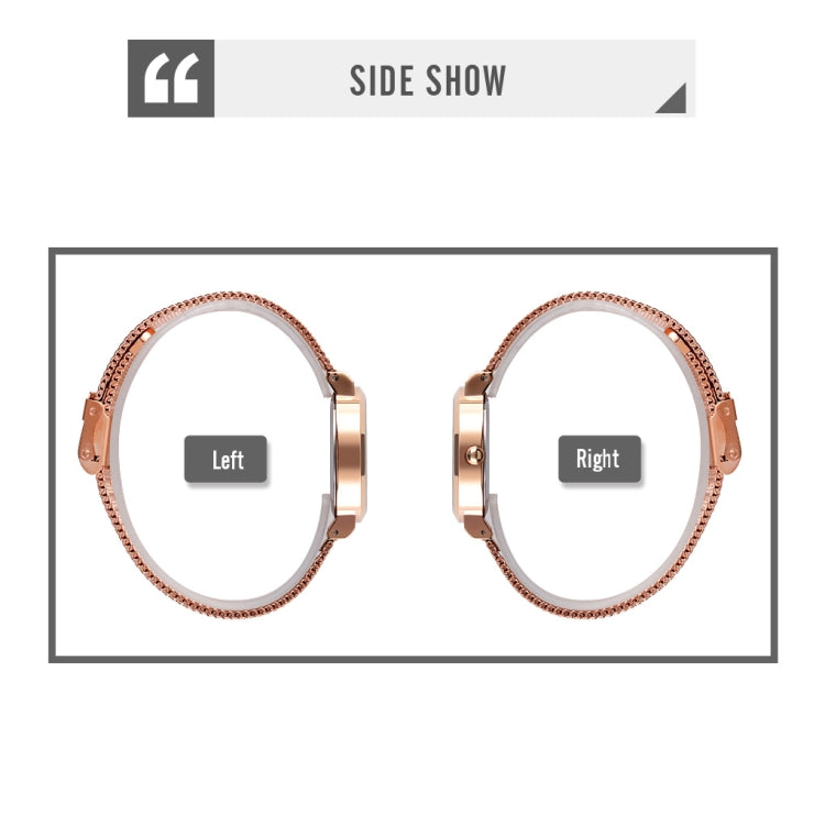 Skmei 1595 Fashion Elegant Scale Free Steel Mesh Belt Women's Watch Waterproof Business Student Quartz Watch Female(Rose Gold Blue) - free shipping - PMC TechLife - Order now!