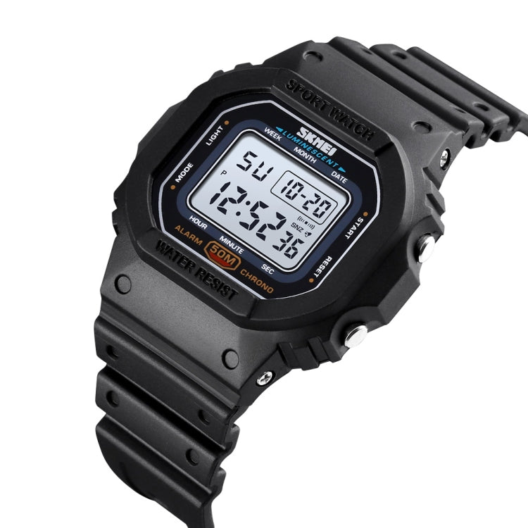 Skmei 1608 Multi-Function Student Electronic Watch Waterproof Timing Silicone Sports Watch(Black) - free shipping - PMC TechLife - Order now!