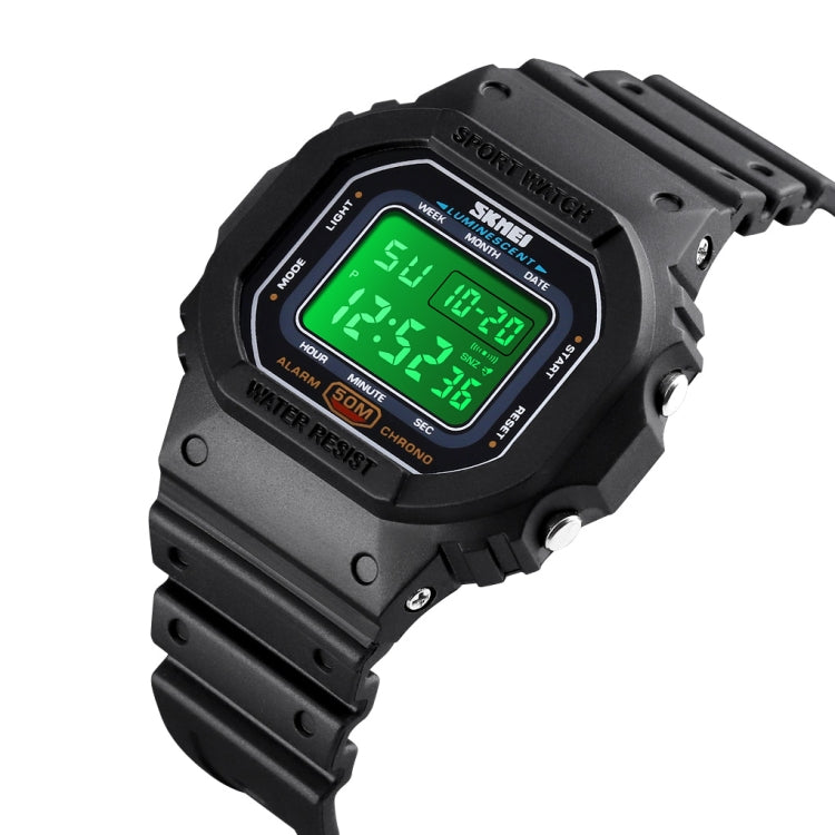 Skmei 1608 Multi-Function Student Electronic Watch Waterproof Timing Silicone Sports Watch(Black) - free shipping - PMC TechLife - Order now!