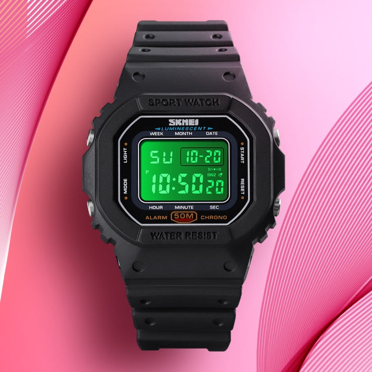 Skmei 1608 Multi-Function Student Electronic Watch Waterproof Timing Silicone Sports Watch(Black) - free shipping - PMC TechLife - Order now!