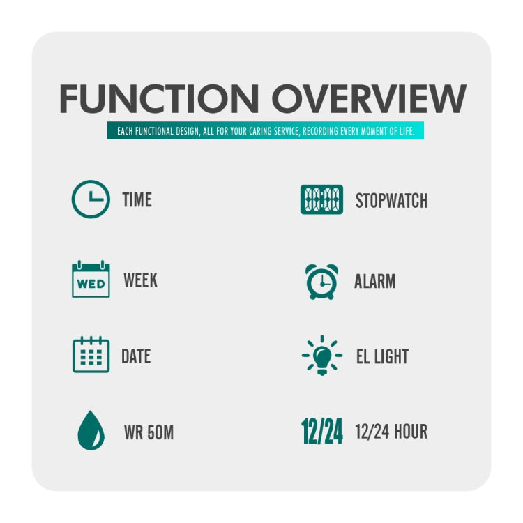 Skmei 1608 Multi-Function Student Electronic Watch Waterproof Timing Silicone Sports Watch(Blue) - free shipping - PMC TechLife - Order now!