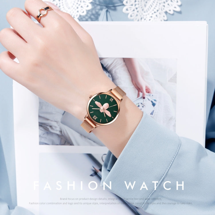 Skmei 9212 Fashion Lady Quartz Watch Student Female Temperament Waterproof Magnetic Suction Net Belt Watch(Pink) - free shipping - PMC TechLife - Order now!