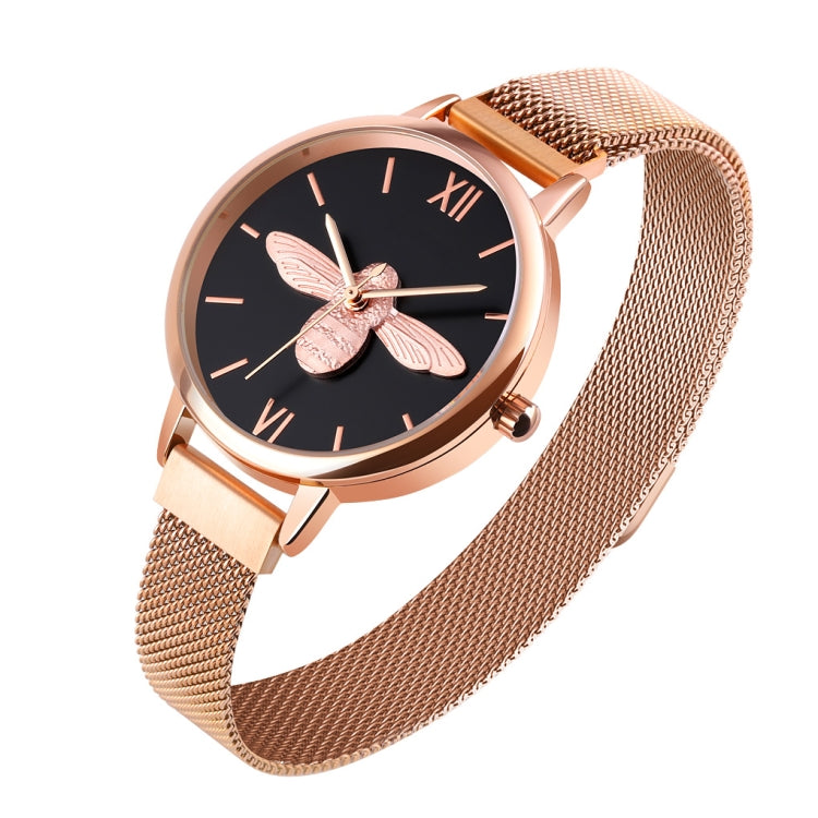 Skmei 9212 Fashion Lady Quartz Watch Student Female Temperament Waterproof Magnetic Suction Net Belt Watch(Black) - free shipping - PMC TechLife - Order now!