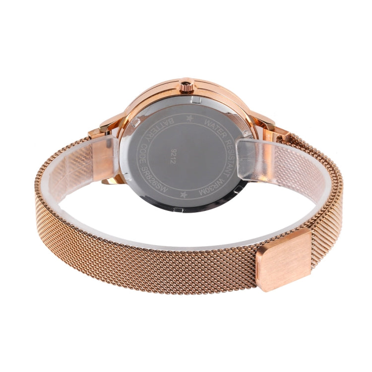Skmei 9212 Fashion Lady Quartz Watch Student Female Temperament Waterproof Magnetic Suction Net Belt Watch(Black) - free shipping - PMC TechLife - Order now!