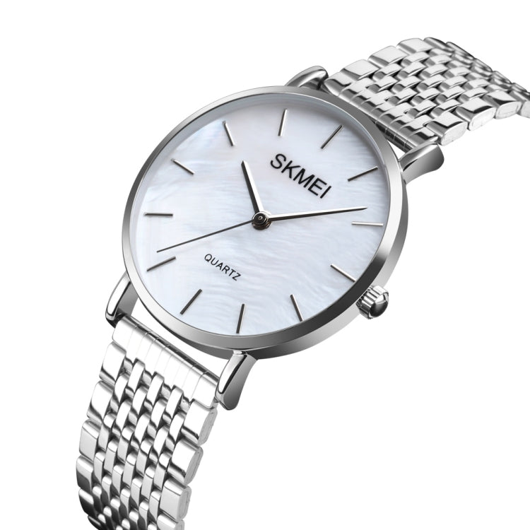 Skmei 1567 Light And Thin Leisure Simple 30m Waterproof Shell Dial Women Steel Band Quartz Watch(Silvery) - free shipping - PMC TechLife - Order now!