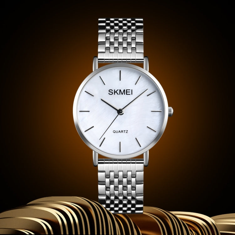 Skmei 1567 Light And Thin Leisure Simple 30m Waterproof Shell Dial Women Steel Band Quartz Watch(Silvery) - free shipping - PMC TechLife - Order now!