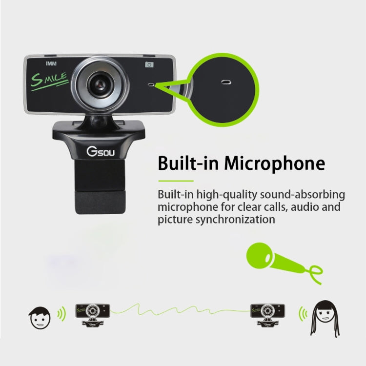 Gsou B18S HD Webcam Built-in Microphone Smart Web Camera USB Streaming Live Camera With Noise Cancellation - free shipping - PMC Jewellery - Order now!