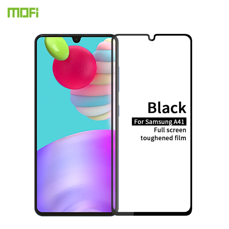 For Galaxy A41 MOFI 9H 2.5D Full Screen Tempered Glass Film(Black) - Galaxy Tempered Glass by MOFI | Online Shopping South Africa | PMC TechLife | Buy Now Pay Later Mobicred