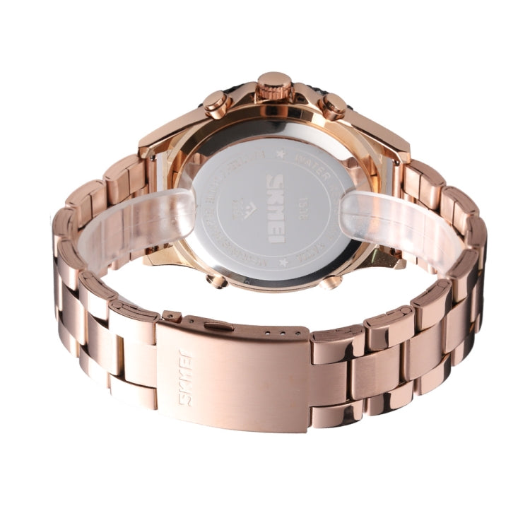 SKMEI 1538 Multi-Function Time Large Dial Steel Belt Men  Casual Sports Electronic Watch(Rose Gold-Steel Belt) - free shipping - PMC TechLife - Order now!
