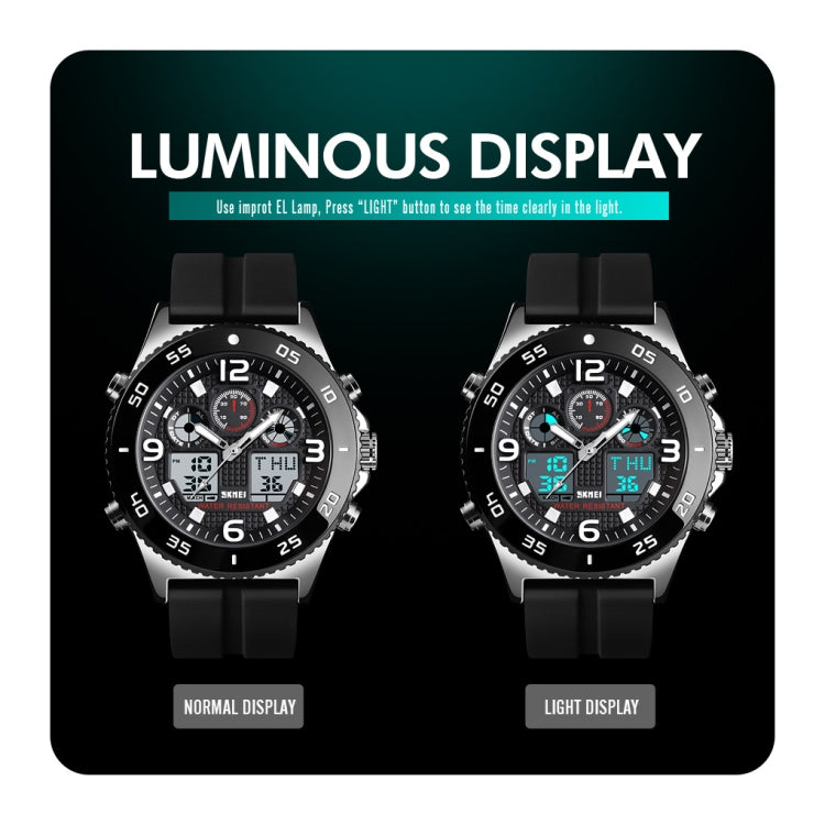 SKMEI 1538 Multi-Function Time Large Dial Steel Belt Men  Casual Sports Electronic Watch(Black-Steel Belt) - free shipping - PMC TechLife - Order now!