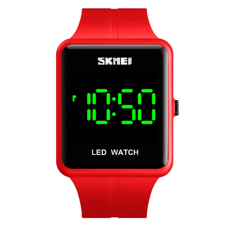 SKMEI 1541 Fashion Led Watch Square Couple Model Waterproof Electronic Watch Silicone Watch(Red) - free shipping - PMC TechLife - Order now!