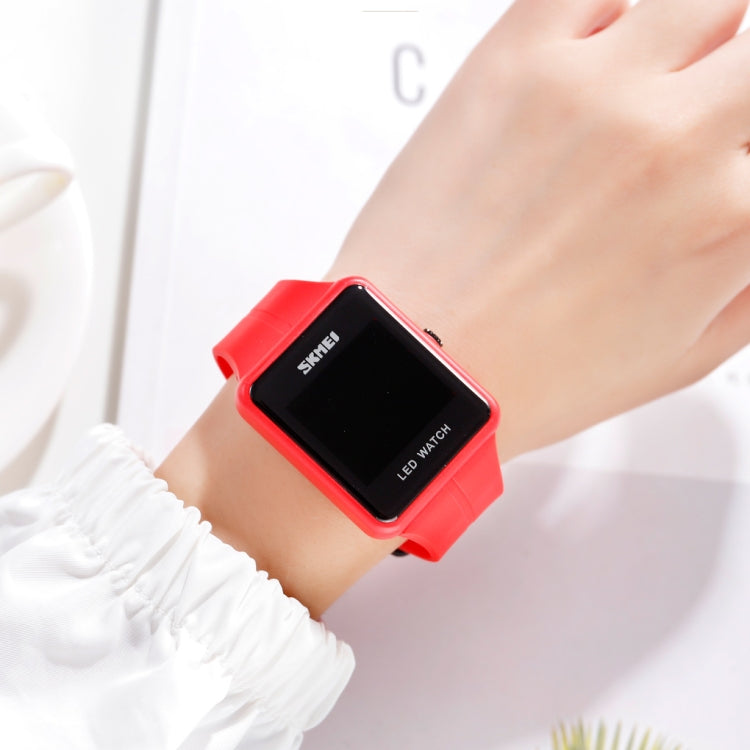 SKMEI 1541 Fashion Led Watch Square Couple Model Waterproof Electronic Watch Silicone Watch(Red) - free shipping - PMC TechLife - Order now!