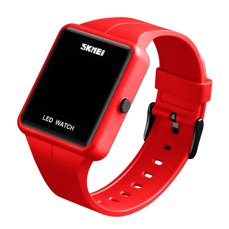SKMEI 1541 Fashion Led Watch Square Couple Model Waterproof Electronic Watch Silicone Watch(Red) - free shipping - PMC TechLife - Order now!