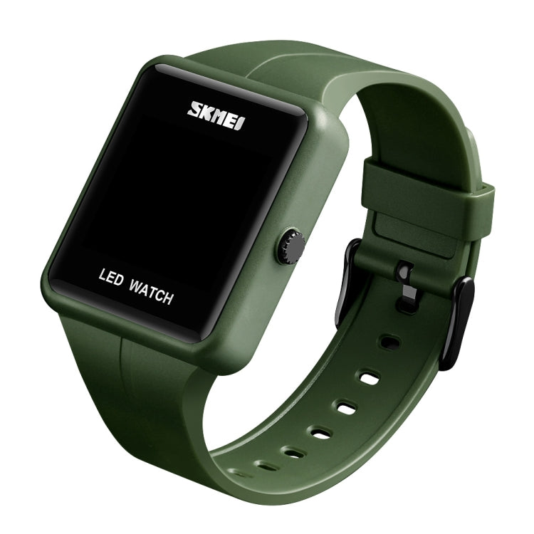 SKMEI 1541 Fashion Led Watch Square Couple Model Waterproof Electronic Watch Silicone Watch(Green) - free shipping - PMC TechLife - Order now!