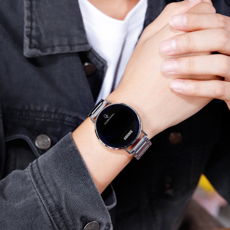 SKMEI 1550 Simple and Stylish LED Touch Screen Men  Watch Waterproof Stainless Steel With Electronic Watch(Silver) - free shipping - PMC TechLife - Order now!