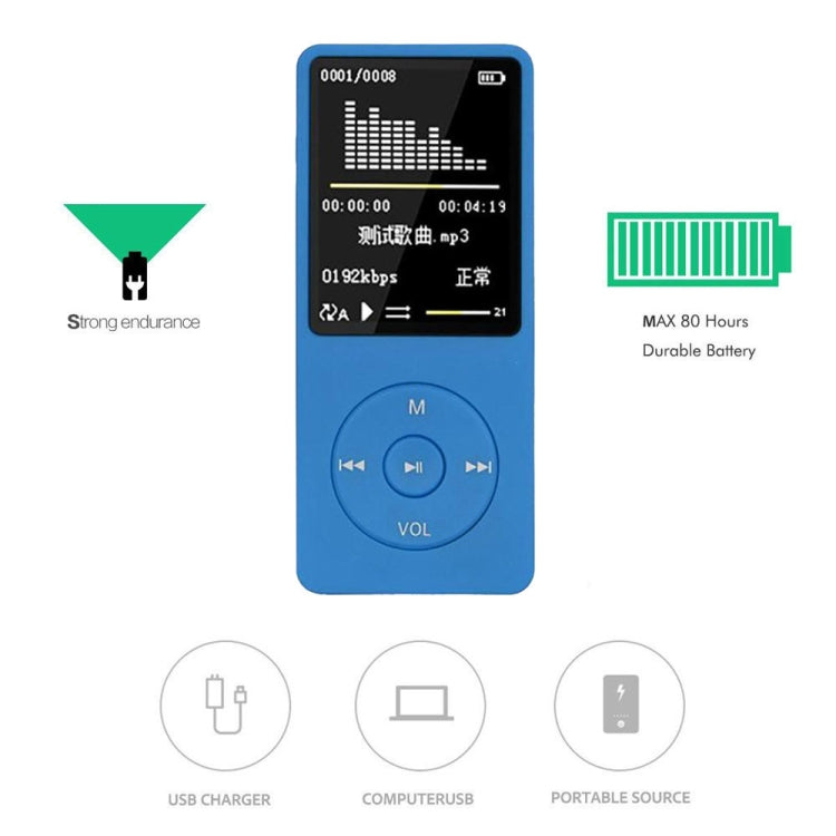 Fashion Portable LCD Screen FM Radio Video Games Movie MP3 MP4 Player Mini Walkman, Memory Capacity:8GB(White) - MP3 Player by PMC TechLife | Online Shopping South Africa | PMC TechLife | Buy Now Pay Later Mobicred
