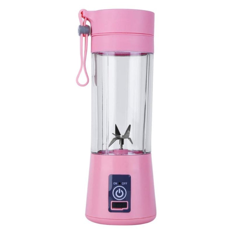 USB Rechargeable Electric Automatic Vegetable Fruit Citrus Orange Juice Maker Cup Mixer Bottle (380ML)(6 Blades Pink) - free shipping - PMC TechLife - Order now!