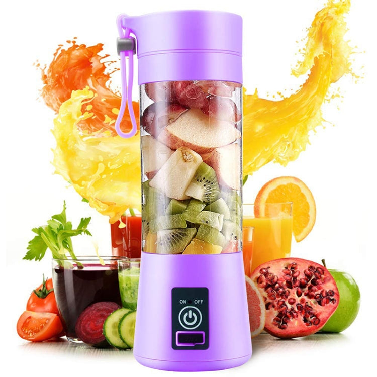 USB Rechargeable Electric Automatic Vegetable Fruit Citrus Orange Juice Maker Cup Mixer Bottle (380ML)(6 Blades Purple) - free shipping - PMC TechLife - Order now!