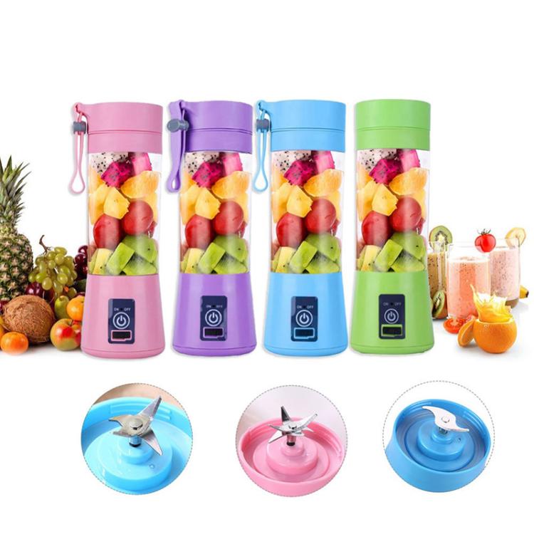 USB Rechargeable Electric Automatic Vegetable Fruit Citrus Orange Juice Maker Cup Mixer Bottle (380ML)(4 Blades Purple) - free shipping - PMC TechLife - Order now!