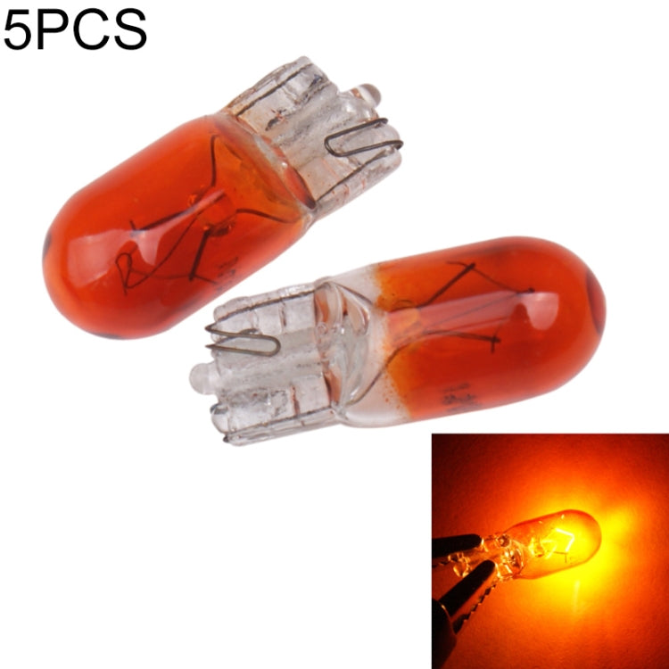 5pcs T10 12v 5w car instrument light reading light(amber) - Instrument Lights by PMC TechLife | Online Shopping South Africa | PMC TechLife | Buy Now Pay Later Mobicred