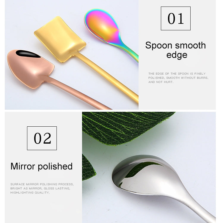 2 PCS Stainless Steel Spoon Creative Coffee Spoon Bar Ice Spoon Gold Plated Long Stirring Spoon, Style:Pointed Spoon, Color:Gold - free shipping - PMC TechLife - Order now!