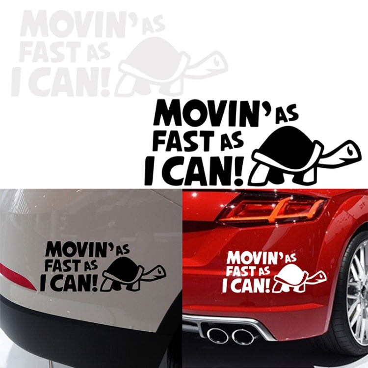 10 PCS Moving As Fast as I Can Pattern Reflective Decal Car Sticker, Size: 14.8x6cm(Silver) - Decorative Sticker by PMC TechLife | Online Shopping South Africa | PMC TechLife | Buy Now Pay Later Mobicred