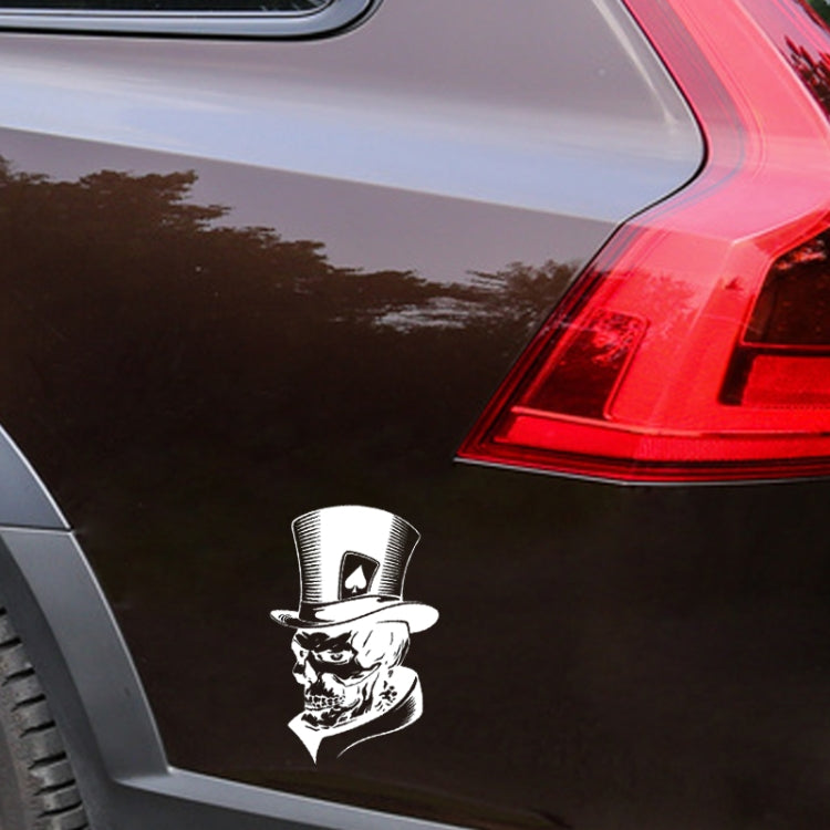 10 PCS Joker Skeleton Skull Playing Cards Poker Monster Hat Shape Vinyl Car Sticker, Size: 11.3x17.6cm(Silver) - Decorative Sticker by PMC Jewellery | Online Shopping South Africa | PMC Jewellery | Buy Now Pay Later Mobicred