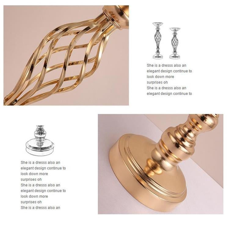 Gold Plated Wrought Iron Candlestick Window Wedding Props Decoration, Size:48cm - Candles & Candle Holders by PMC TechLife | Online Shopping South Africa | PMC TechLife