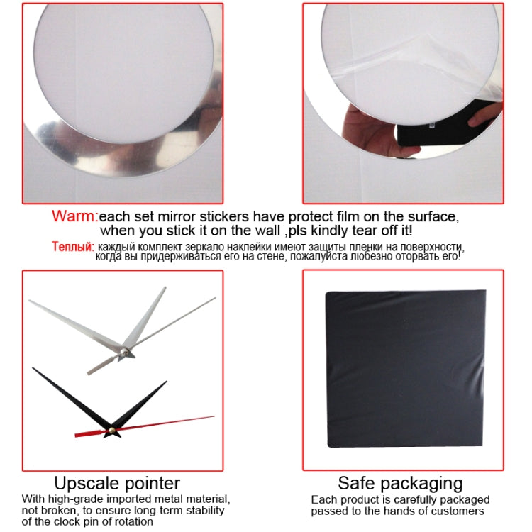 Mirror Clock Personality Wall Clock Three-dimensional Wall Decoration Mosaic Wall Clock(Red) - Wall Clock by PMc TechLife | Online Shopping South Africa | PMc TechLife | Buy Now Pay Later Mobicred