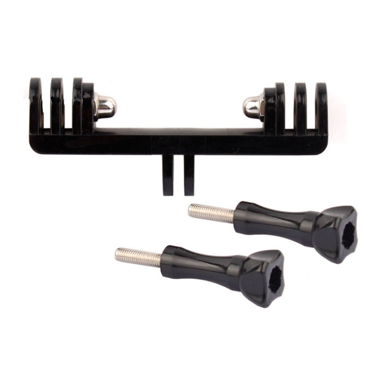 Double Bracket with Screw Mount Adapter for GoPro Hero11 Black / HERO10 Black /9 Black /8 Black /7 /6 /5 /5 Session /4 Session /4 /3+ /3 /2 /1, DJI Osmo Action and Other Action Cameras - Connection Mount by PMC TechLife | Online Shopping South Africa | PMC TechLife | Buy Now Pay Later Mobicred