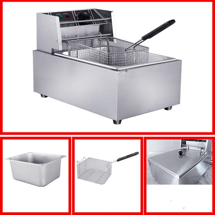 Desktop Thickening Electric Fryer Fried Chicken Legs Fries Stainless Steel Electric Fryer With Basket(Single Cylinder Single Screen) - free shipping - PMC TechLife - Order now!