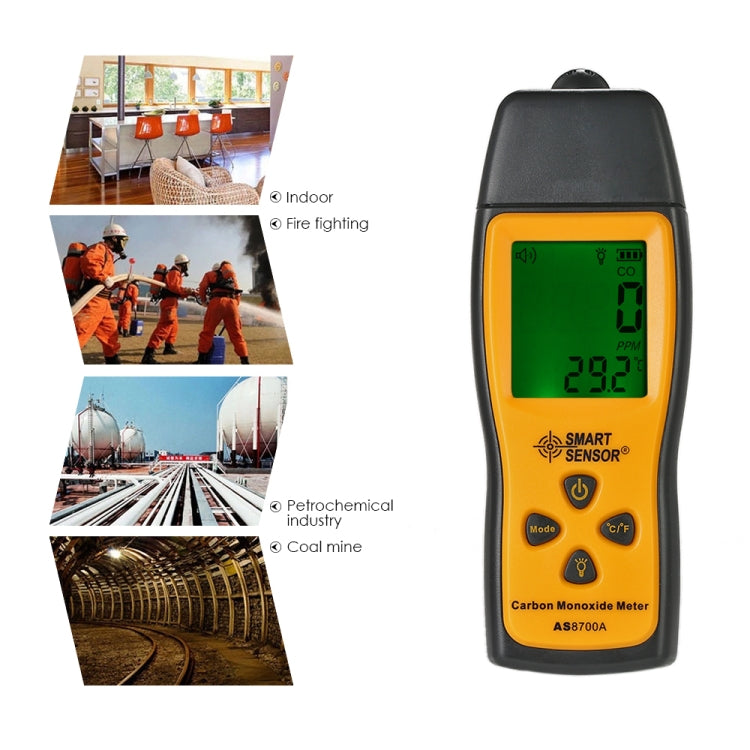 Smart Sensor AS8700A Handheld Carbon Monoxide Meter High Precision Digital CO Leak Detector Analyzer,  Sound  Light Alarm, Range: 0-1000ppm - free shipping - PMC TechLife - Order now!