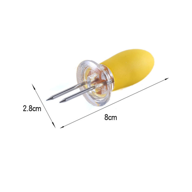 5 Pairs Outdoor BBQ Stainless Steel Corn Fork Fruit Fork Corn Device(Yellow) - Gadgets by PMC TechLife | Online Shopping South Africa | PMC TechLife | Buy Now Pay Later Mobicred