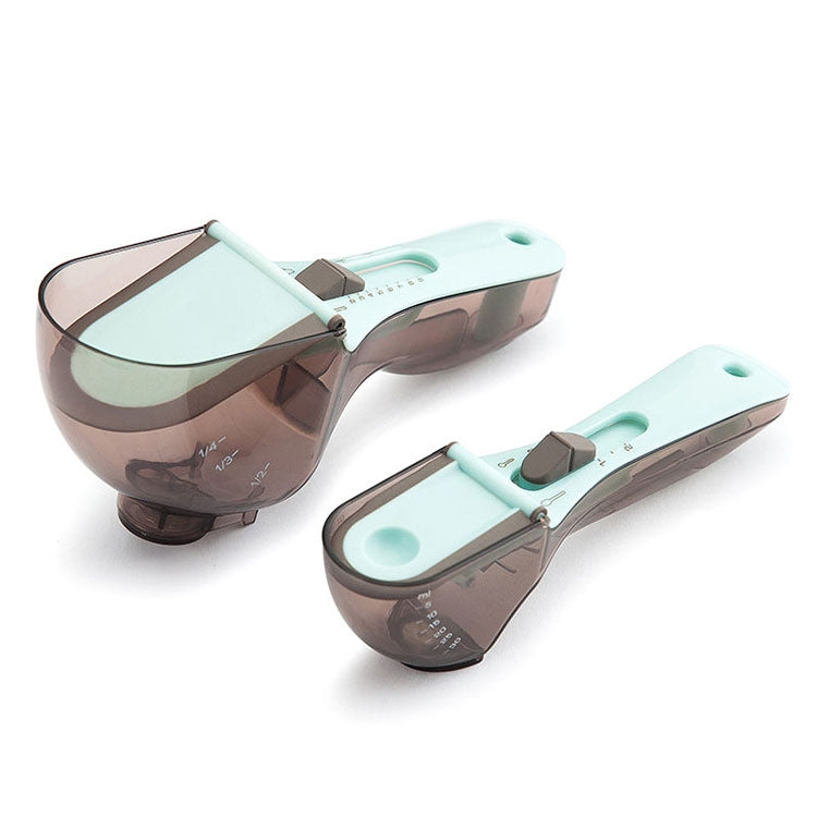 2 in 1 Kitchen Tool Plastic Measuring Spoon Adjustable Baking Tool Measuring Spoon, Specification:1 Large 1 Small Set(Light Blue) - Baking Pastry Tools by PMC TechLife | Online Shopping South Africa | PMC TechLife