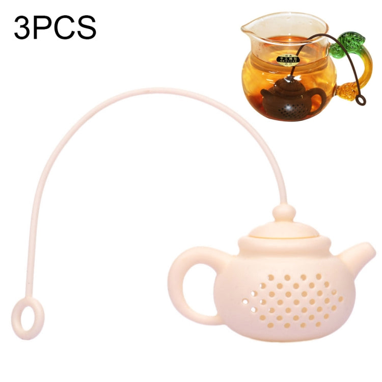 3 PCS Creative Silicone Tea Bag Tea Pot Shape Tea Filter Safely Cleaning Infuser(White) - Tea Strainers by PMC TechLife | Online Shopping South Africa | PMC TechLife | Buy Now Pay Later Mobicred