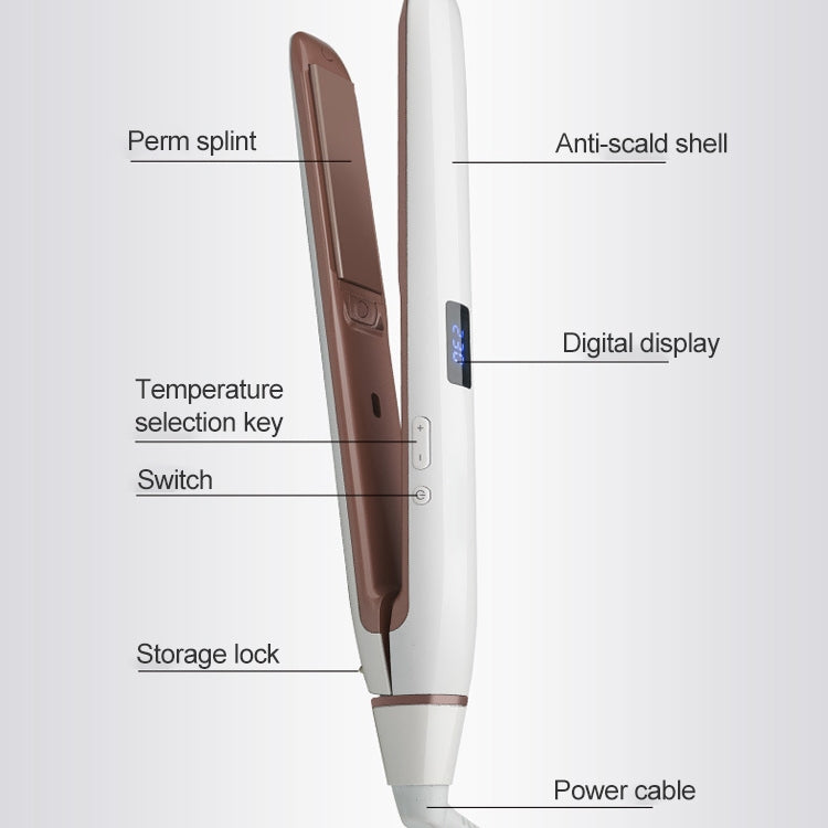 Professional Hair Straightener LED Display Ceramic Coating Plate Ionic Curling Flat Iron(EU 45W) - free shipping - PMC TechLife - Order now!